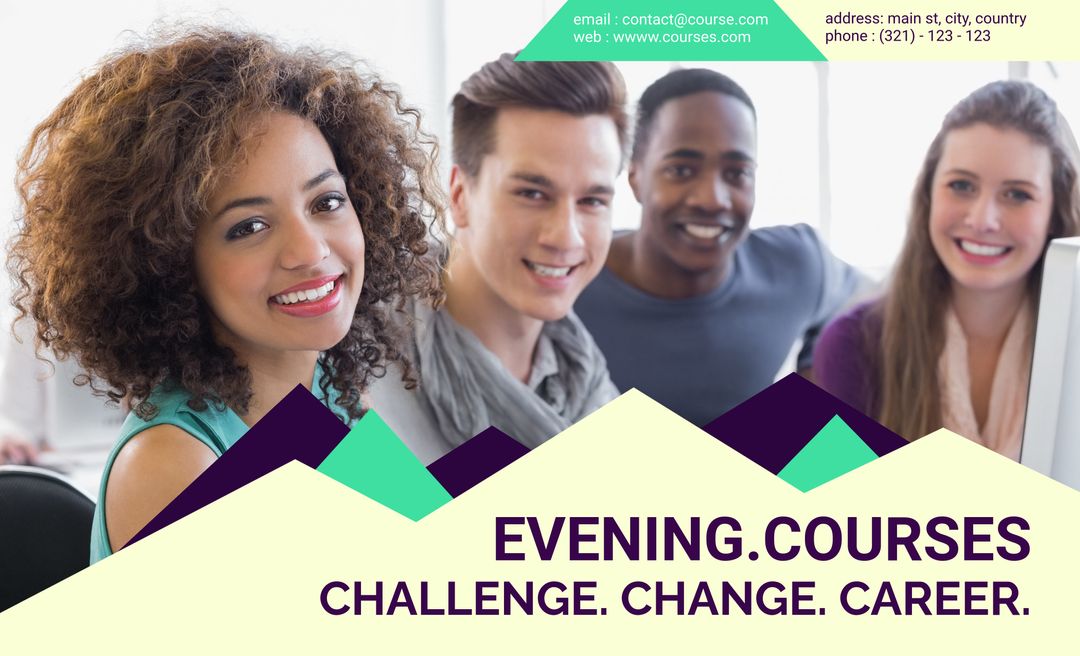 Group of Diverse Students Embracing Adult Education