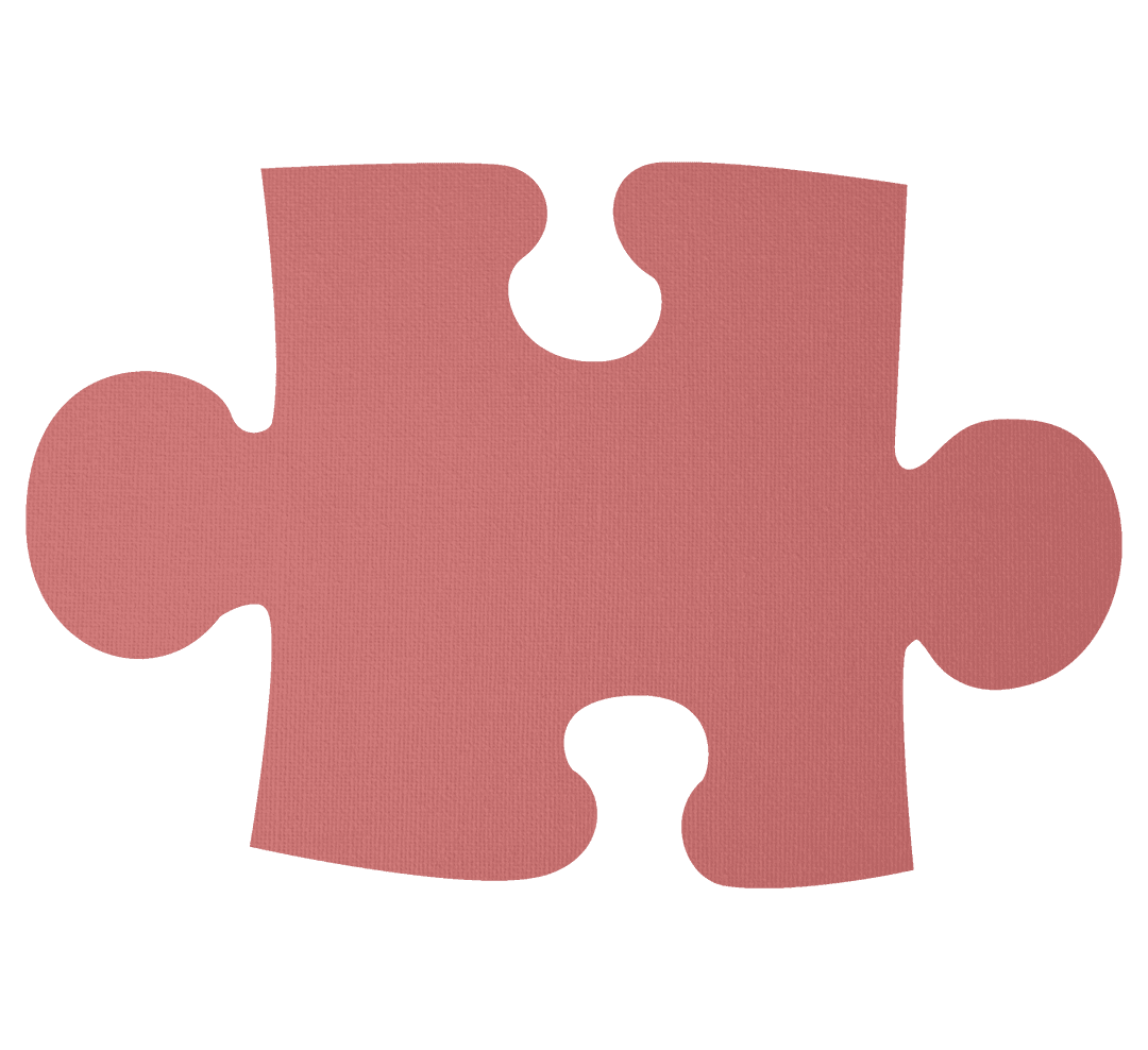Pink Puzzle Piece Illustration on Transparent Background