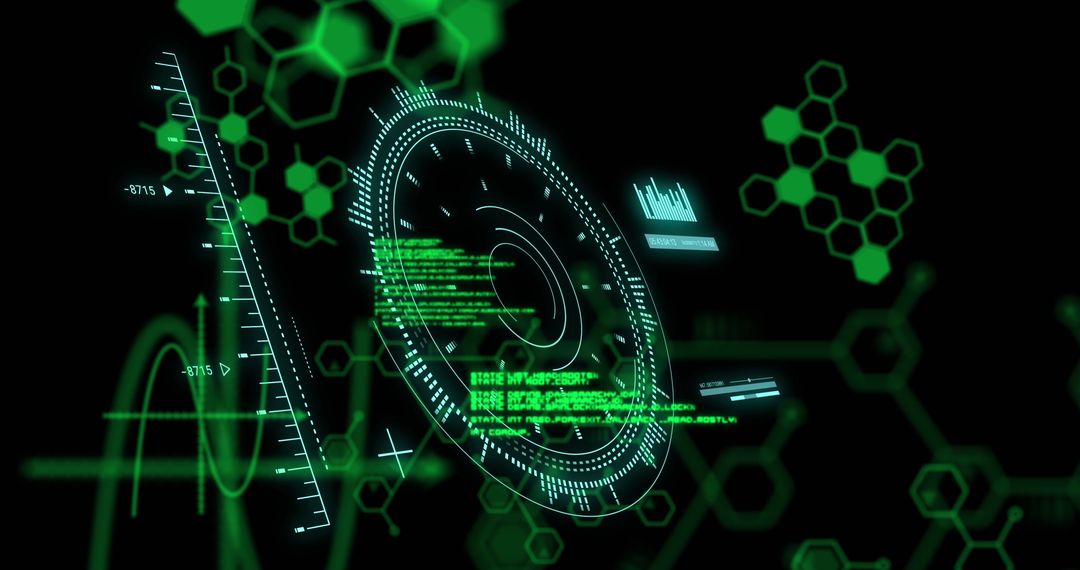 Abstract Digital Interface in Neon Green