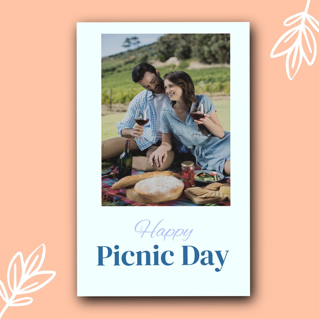 Couple Enjoying Picnic with Wine and Snacks in Vineyard - Download Free Stock Templates Pikwizard.com