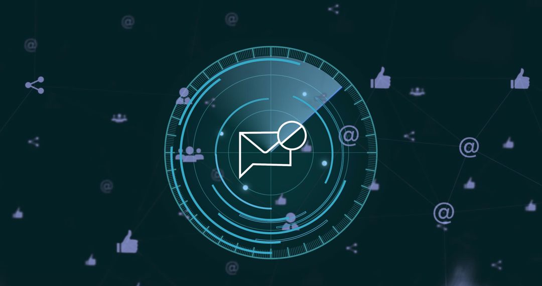 Digital Interface Display with Communication Icons