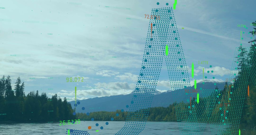 Harmonious Blend of Nature and Data Visualization Futurism