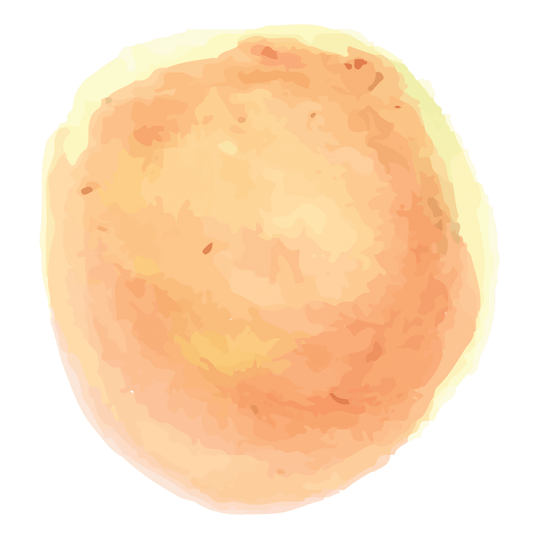 Vibrant Hand Painted Orange Stain on Transparent Background