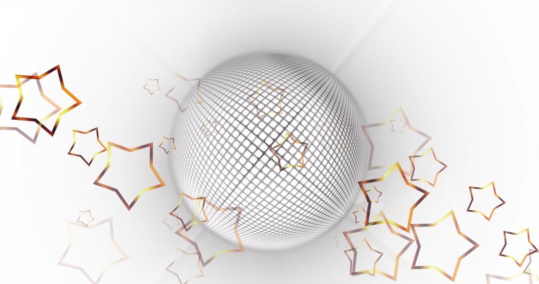 Abstract Geometric Pattern Entwined with Star Outlines