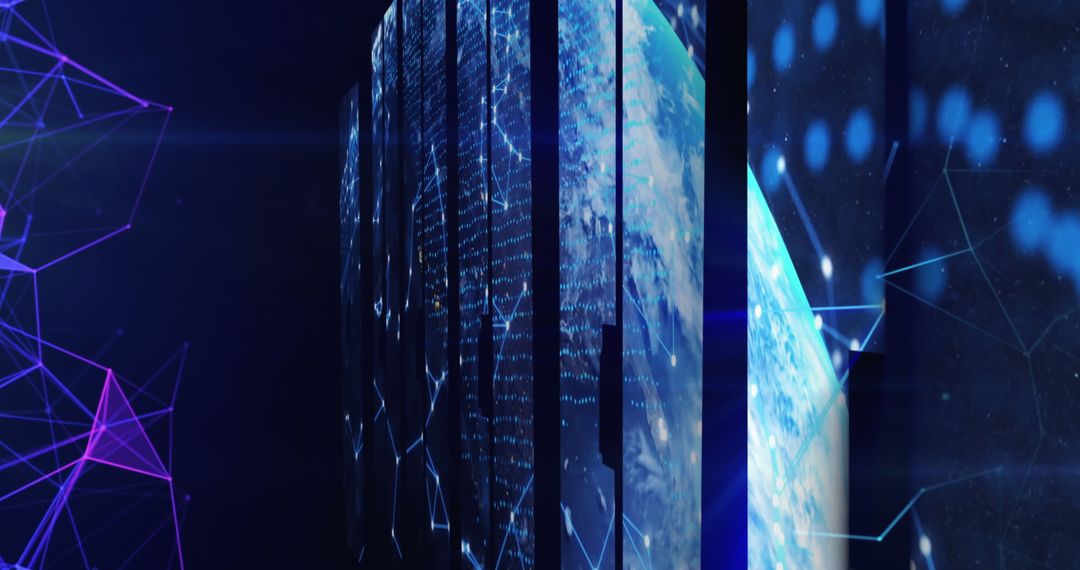 Digital Interface with Earth and Data Visualization Concept