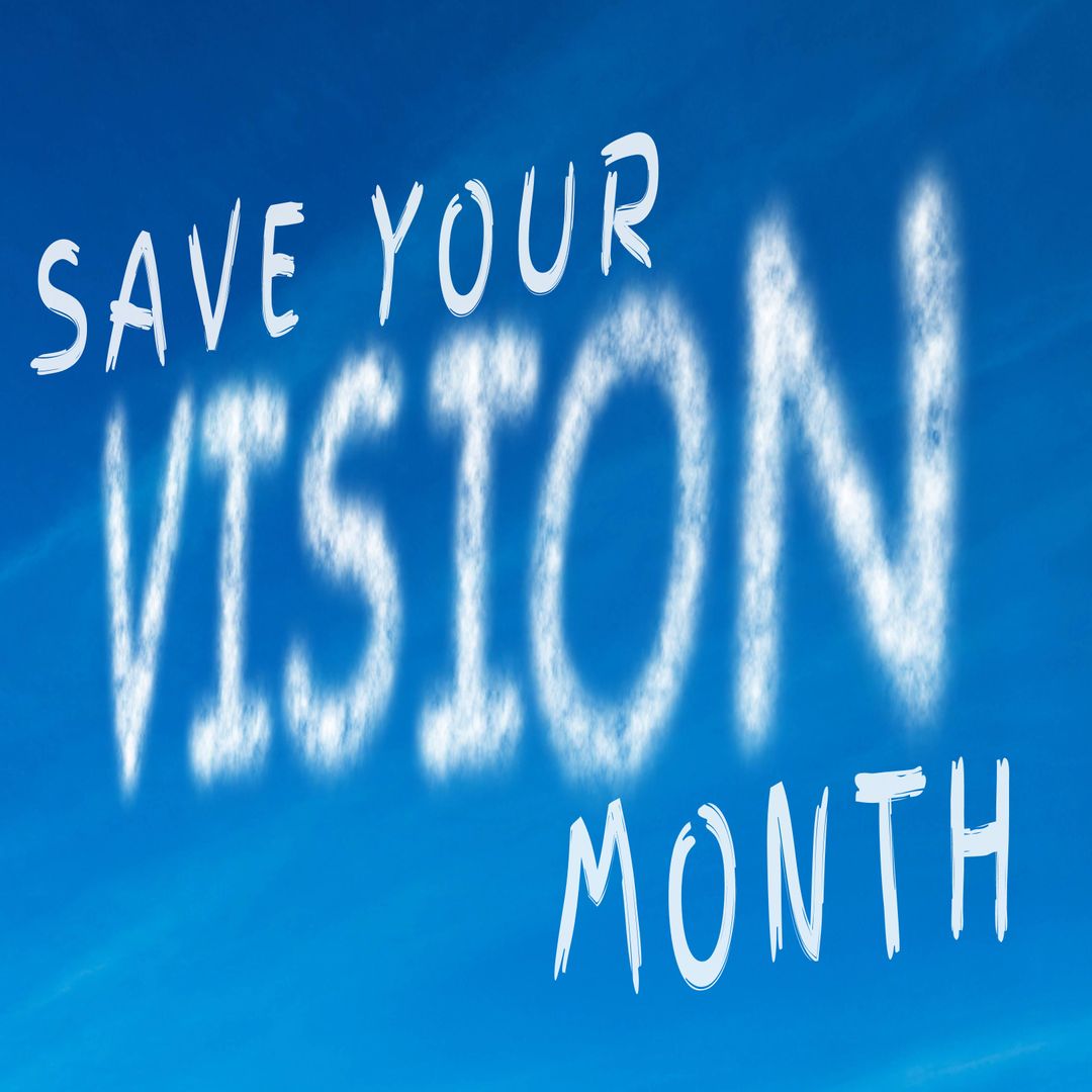 Cloud Text Promoting Eye Health Against Blue Sky