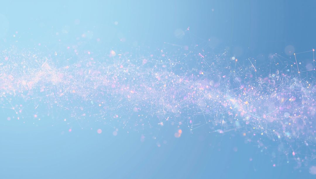 Flowing Pastel Particle Stream with Connecting Lines