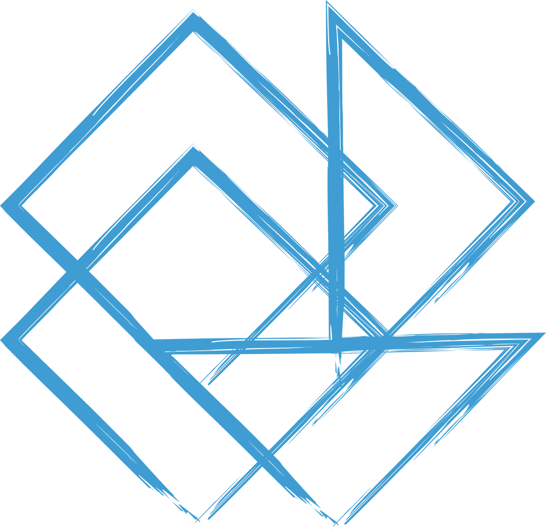 Geometric Blue Abstract Design on Transparent Background