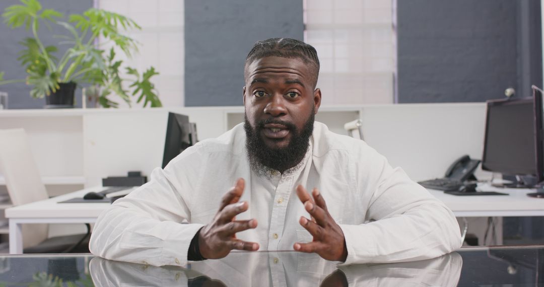 Businessman Discussing Strategy at Modern Office Workspace
