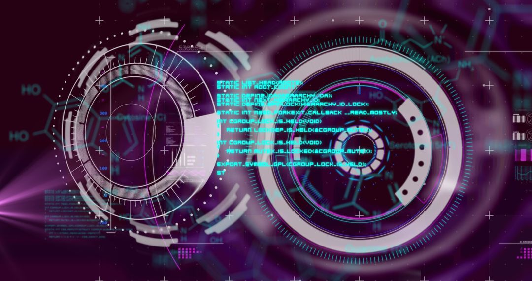 Digital Cybersecurity Concept with Chemical Formulas Overlay