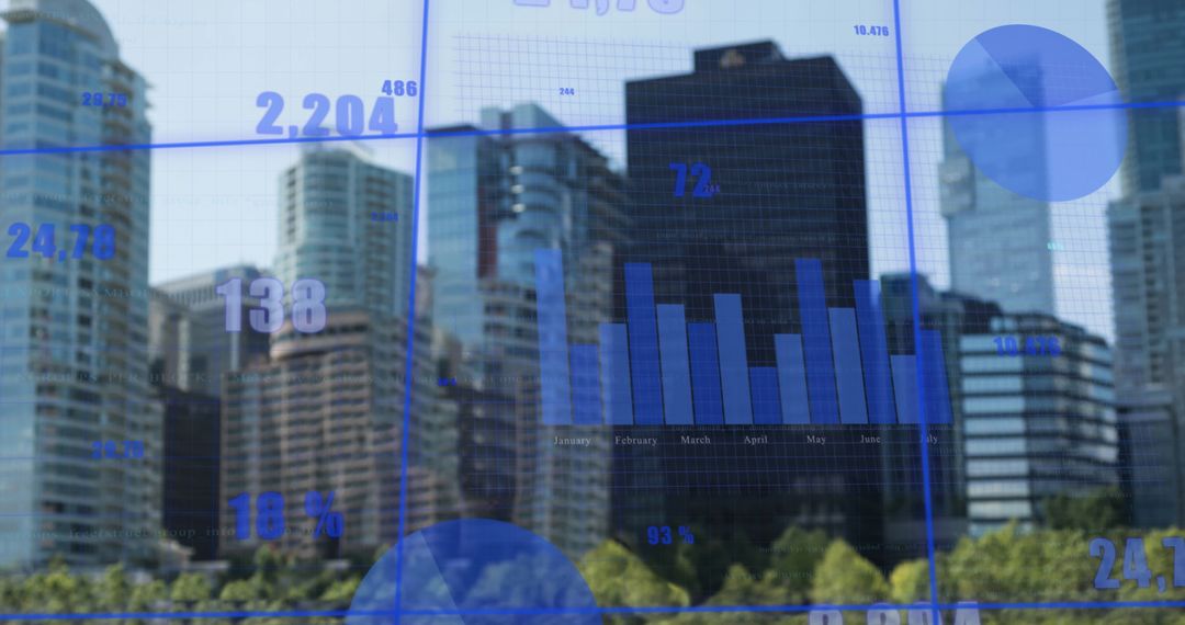 Digital Composite of Data and Architecture with Graph Overlay