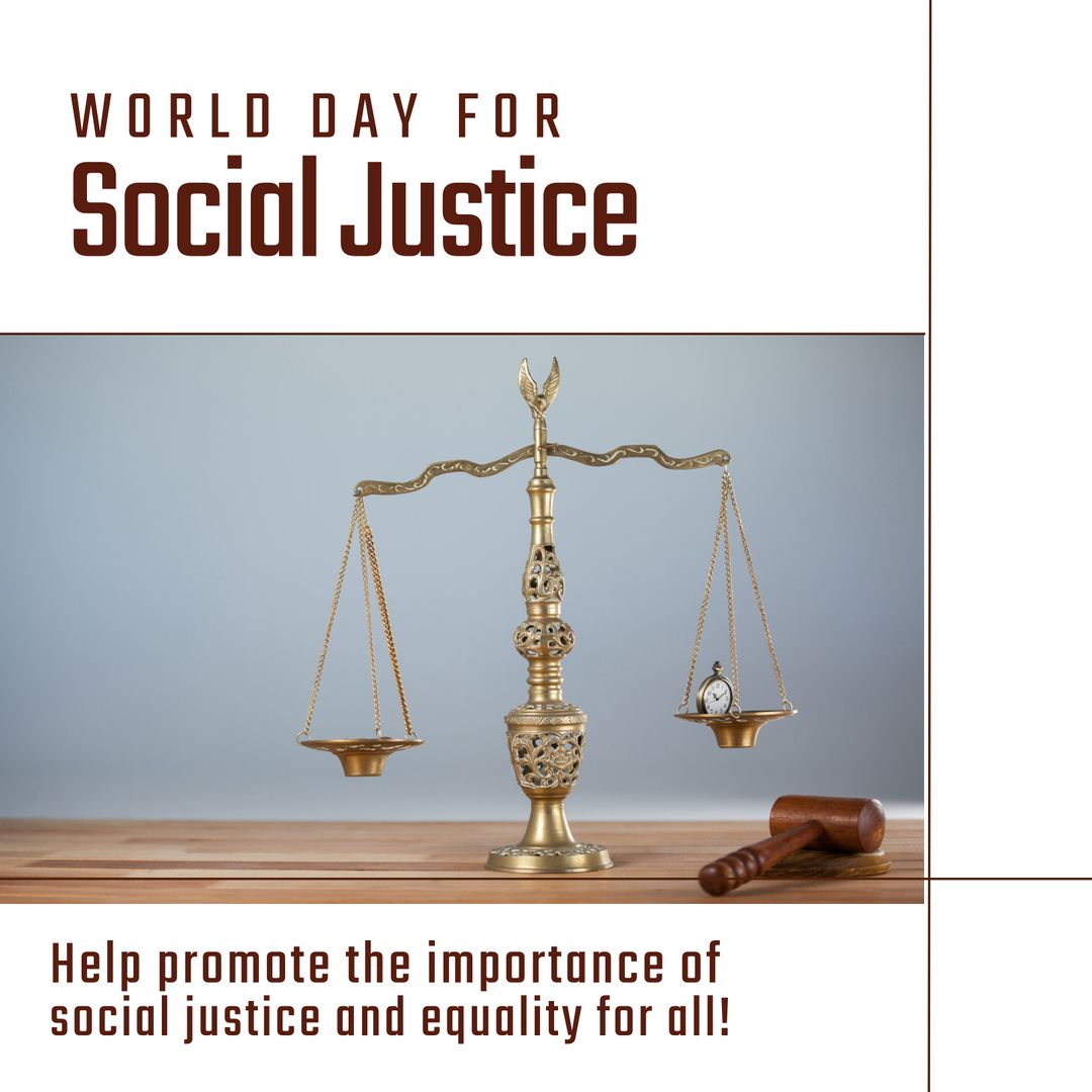World Day for Social Justice Concept with Scales of Justice
