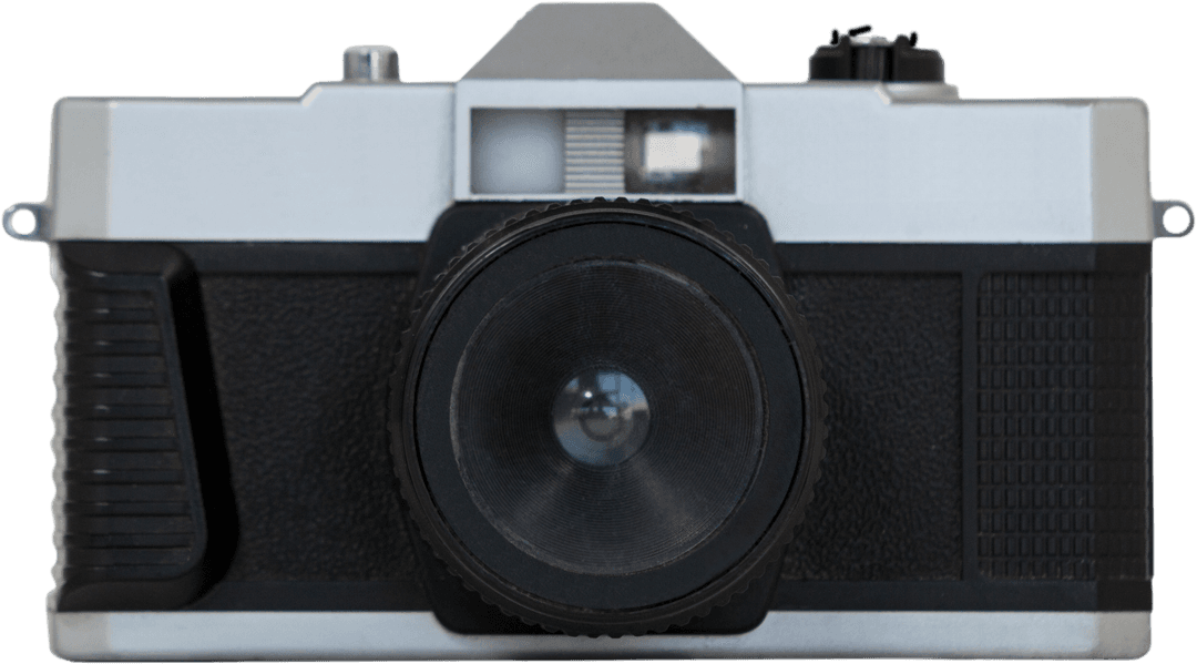 Vintage Transparent Camera With Retro Lens