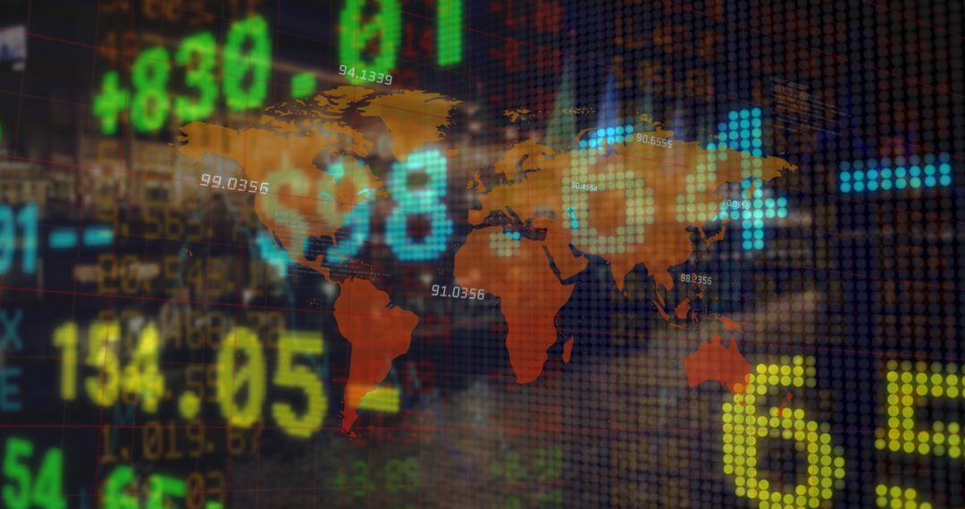 Global Financial Market Trends and Data Visualization Concept