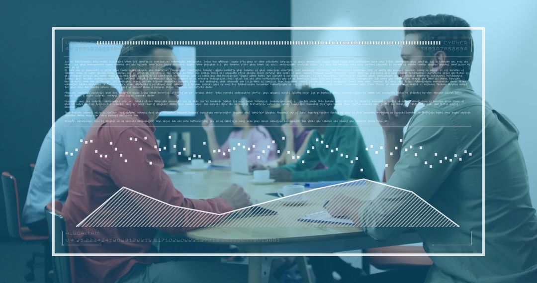 Team Meeting with Digital Analytics Overlay Concept