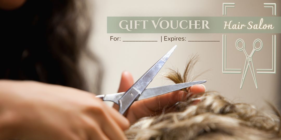 Hair Salon Gift Voucher with Haircut Scene - Download Free Stock Templates Pikwizard.com