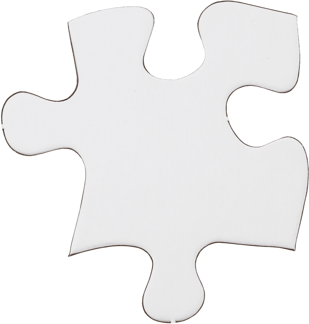 Single White Puzzle Piece on Transparent Background for Design