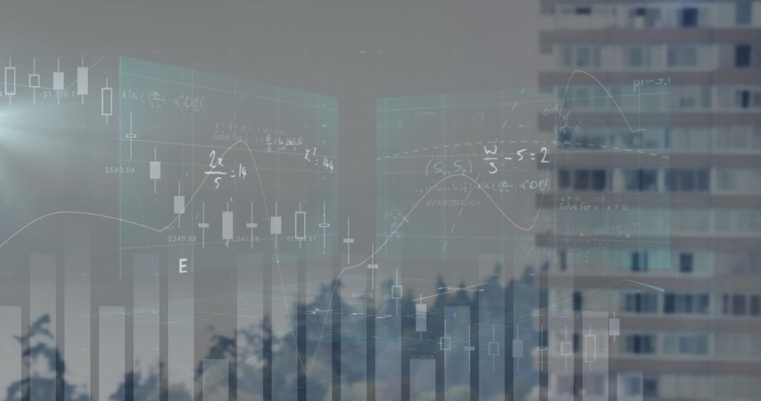 Data Processing Visual Over Urban Cityscape