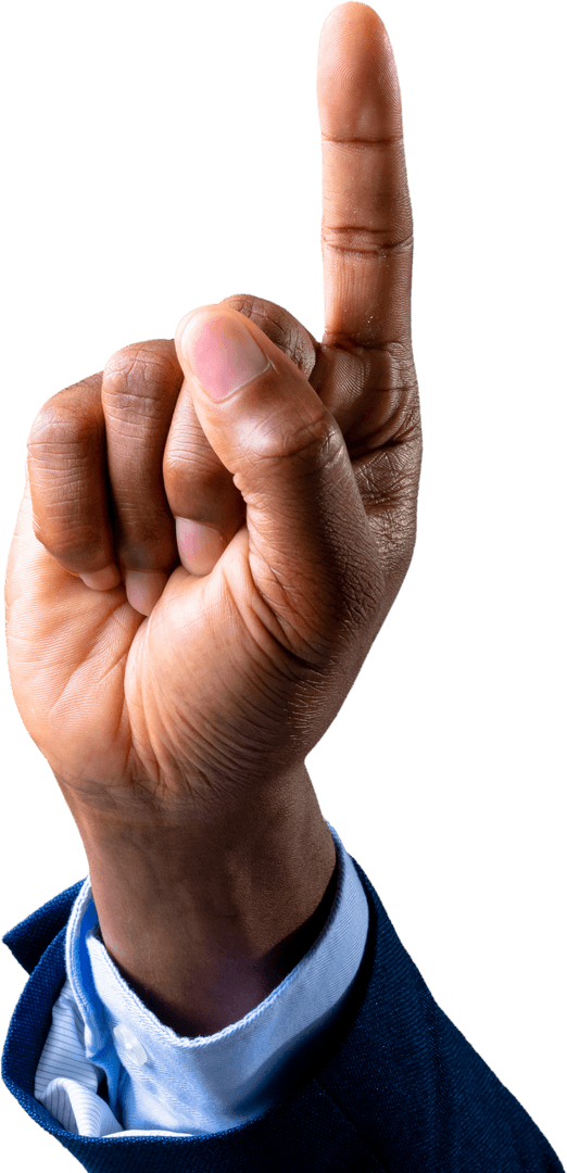 Businessman Hand One Finger Touch Gesture Transparent Background