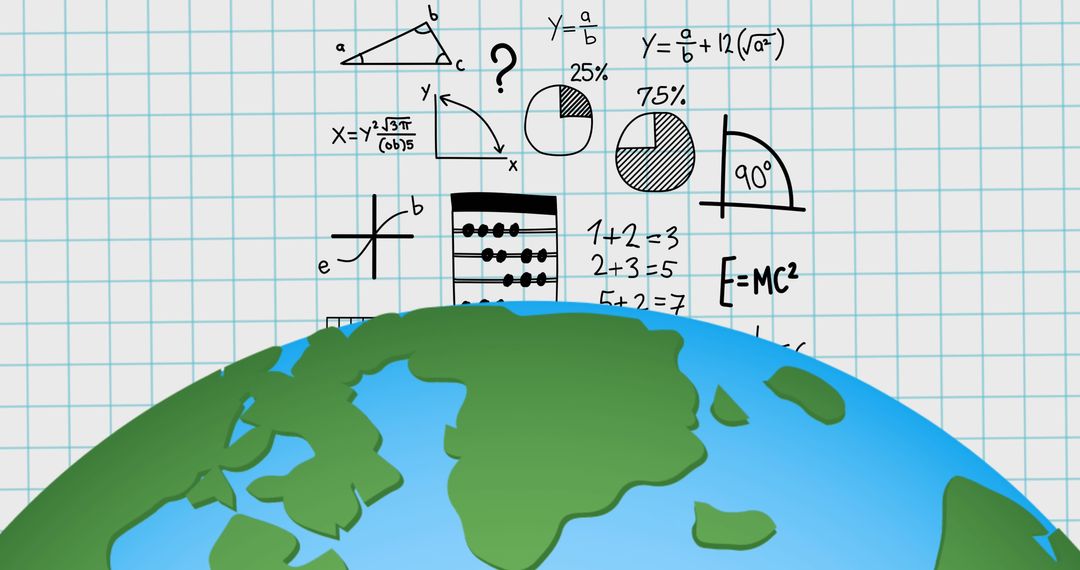 Global Learning and Mathematics Concepts Illustration