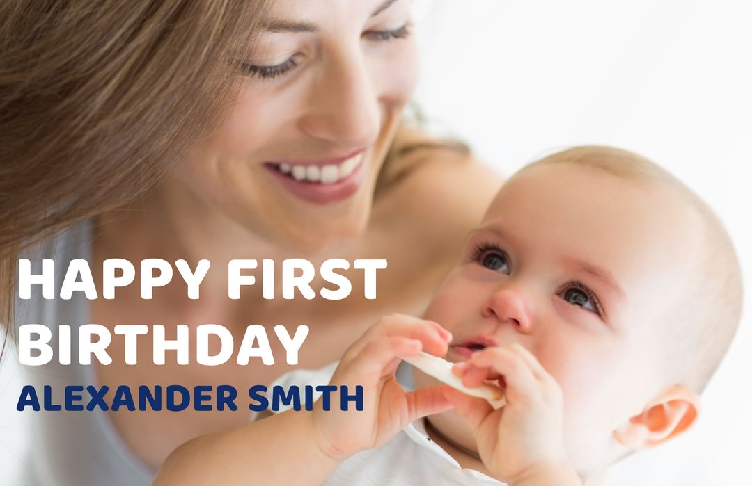 Joyful Mother Holding Baby Celebrating First Birthday Together - Download Free Stock Templates Pikwizard.com