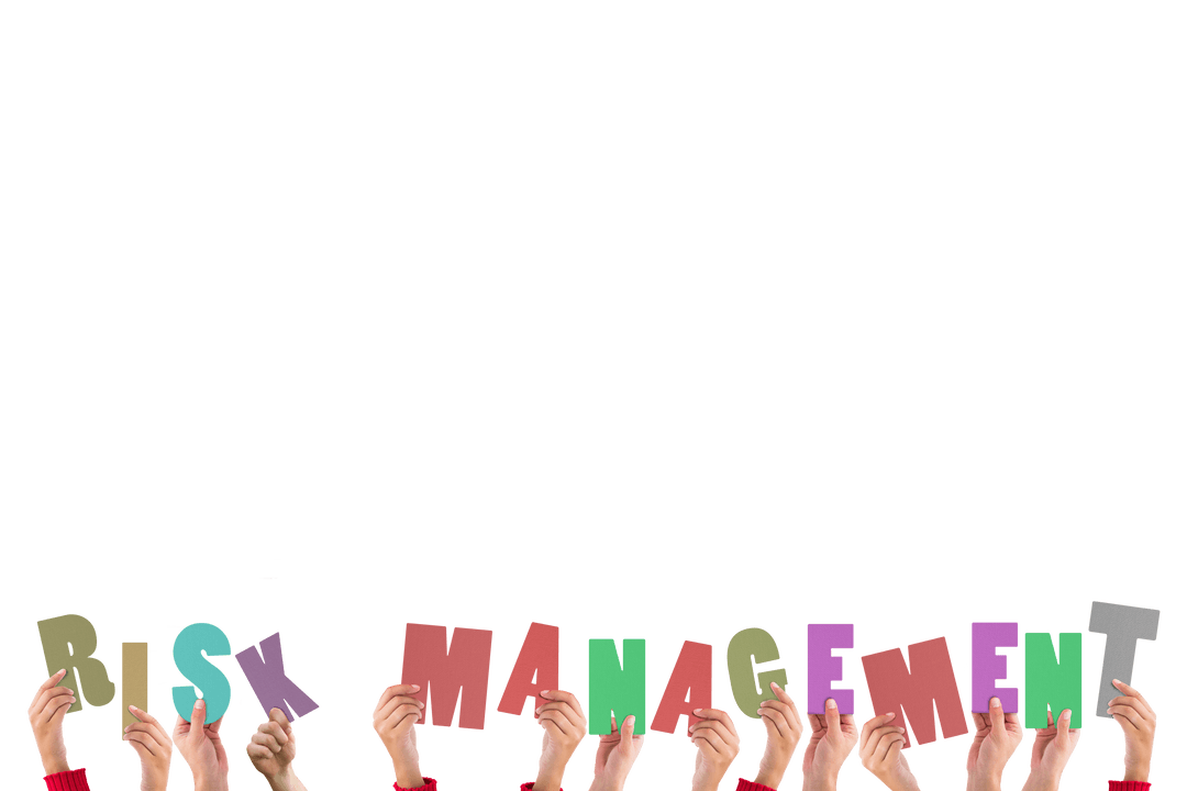 Hands Holding Letters in Transparent Risk Management Concept