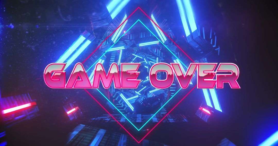 Retro Neon Game Over Screen with Futuristic Vibes