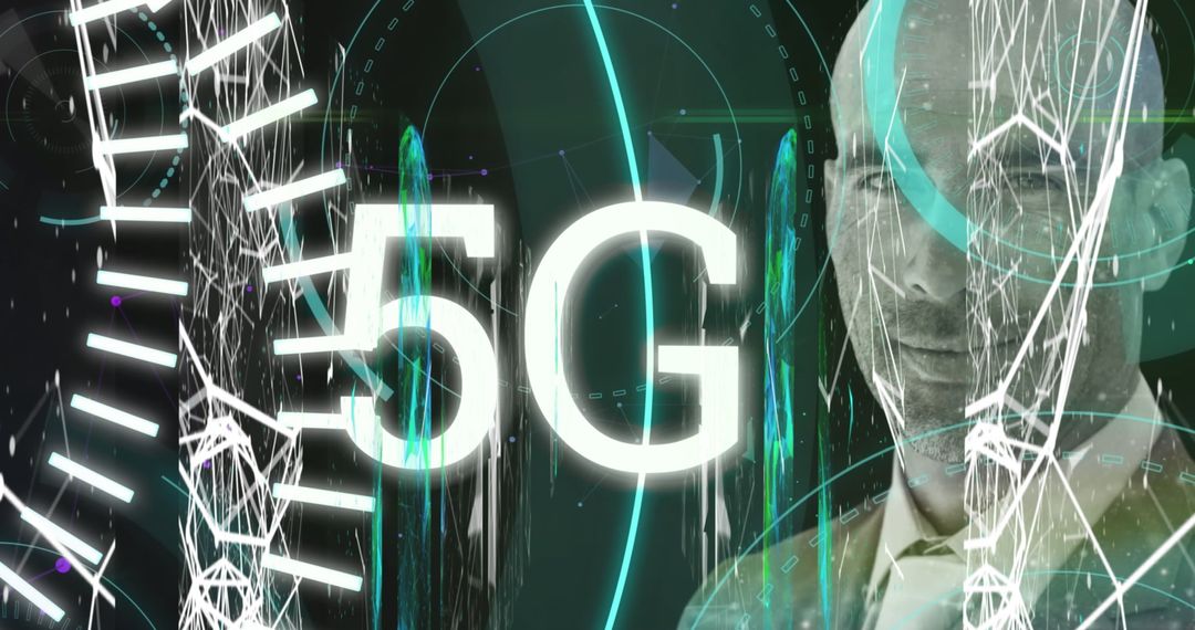 Abstract Futuristic 5G Communication and Data Transmission