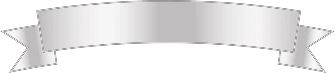 Elegant Silver Ribbon Banner on Transparent Background with Copy Space