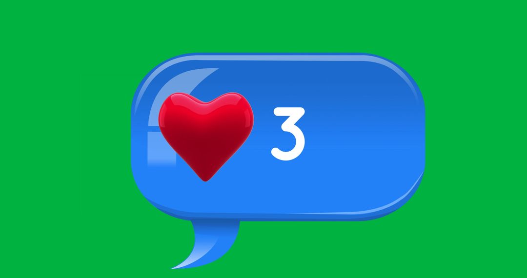 Digital Love Message Icon on Green Background