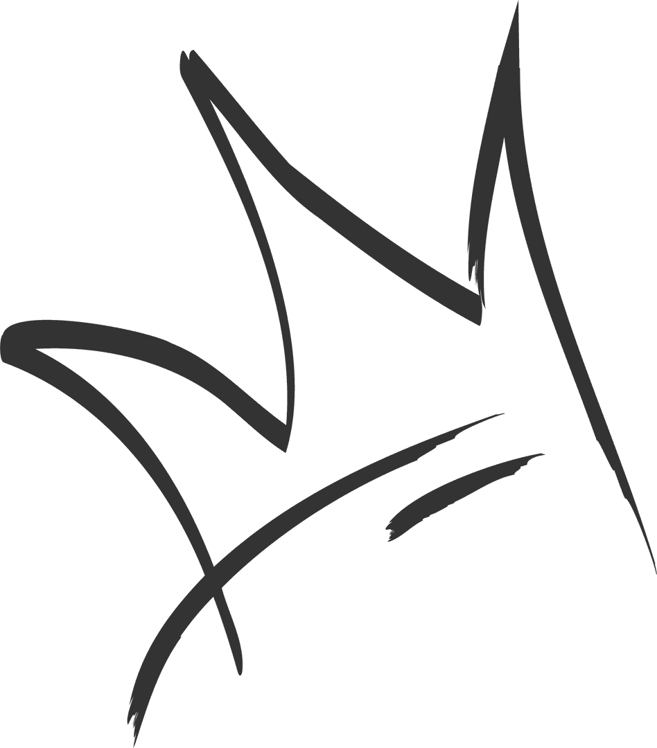 Abstract Black Strokes Forming Bold Jagged Crown Tips on Transparent Background