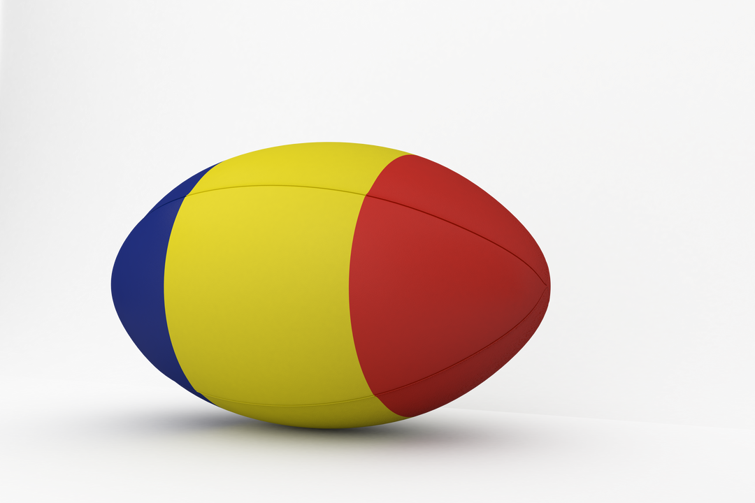 Rugby Ball with Romanian Flag Colors Design on Transparent Background - Download Free Stock Images Pikwizard.com