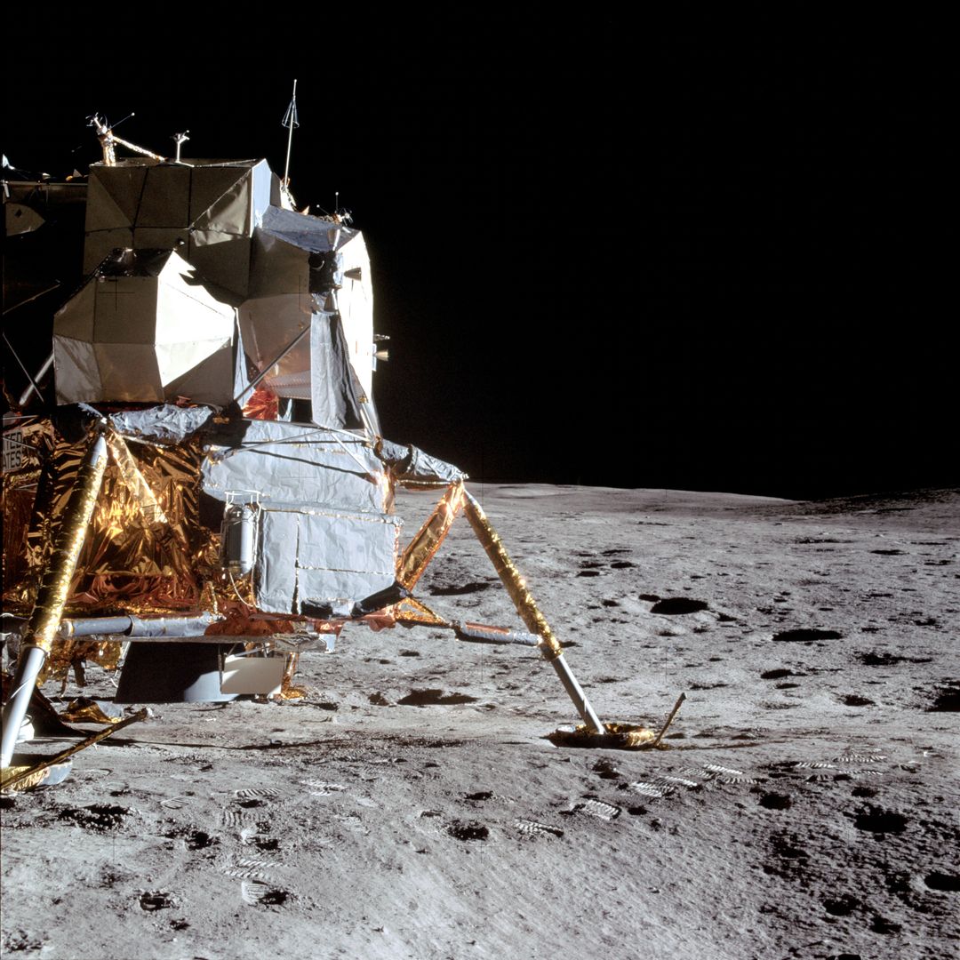 Apollo 14 Mission image - View of the Lunar Module to the north.  - Free Images, Stock Photos and Pictures on Pikwizard.com