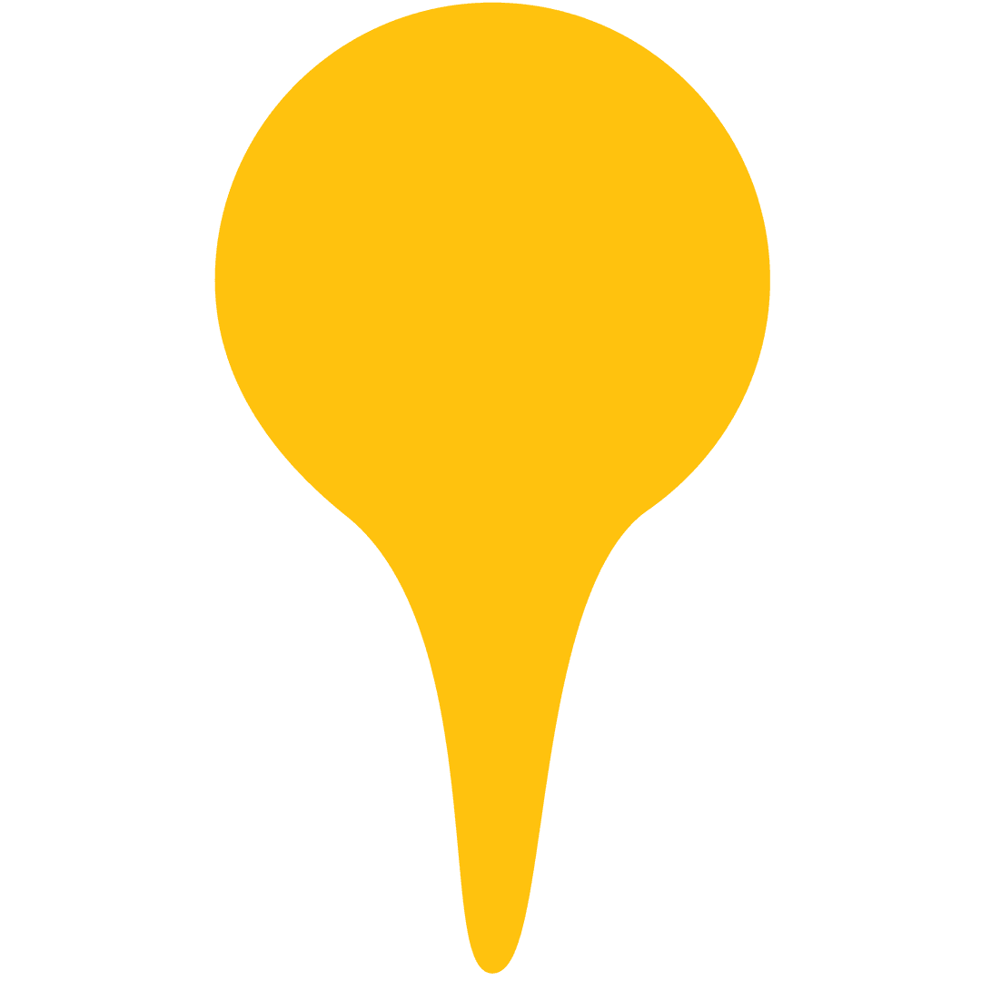 Yellow Destination Pin on Transparent Background
