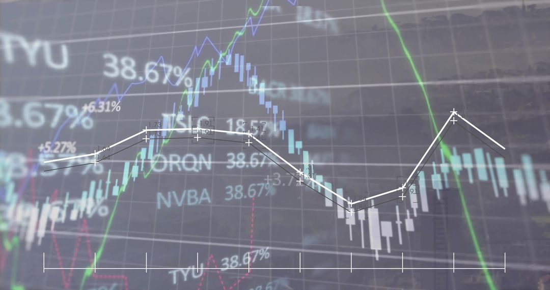 Financial Data Visualization Overlaying Metropolitan Cityscape