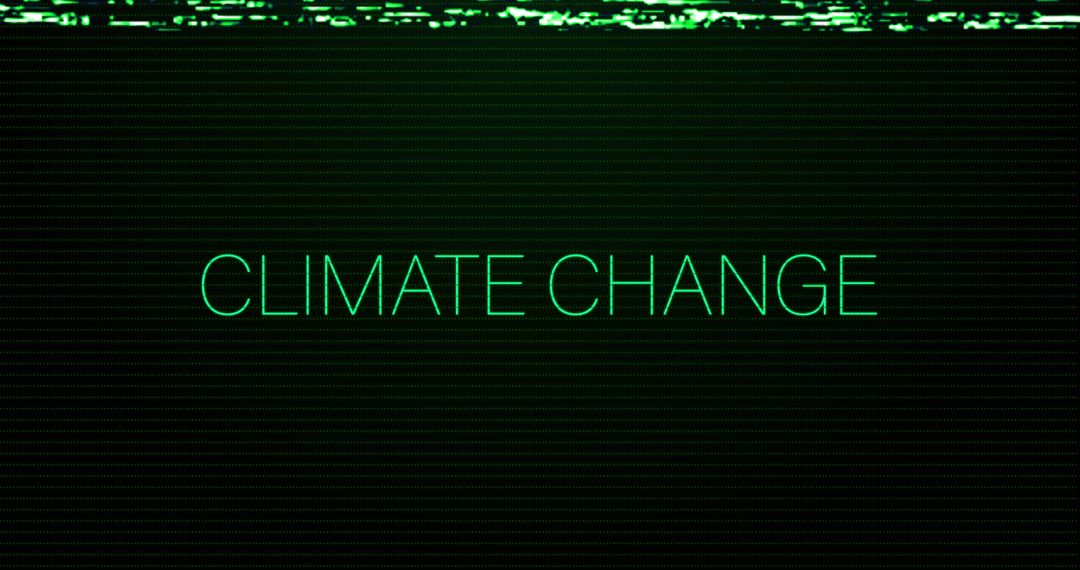 Digital Interference Climate Change Text on Black Background - Free Images, Stock Photos and Pictures on Pikwizard.com