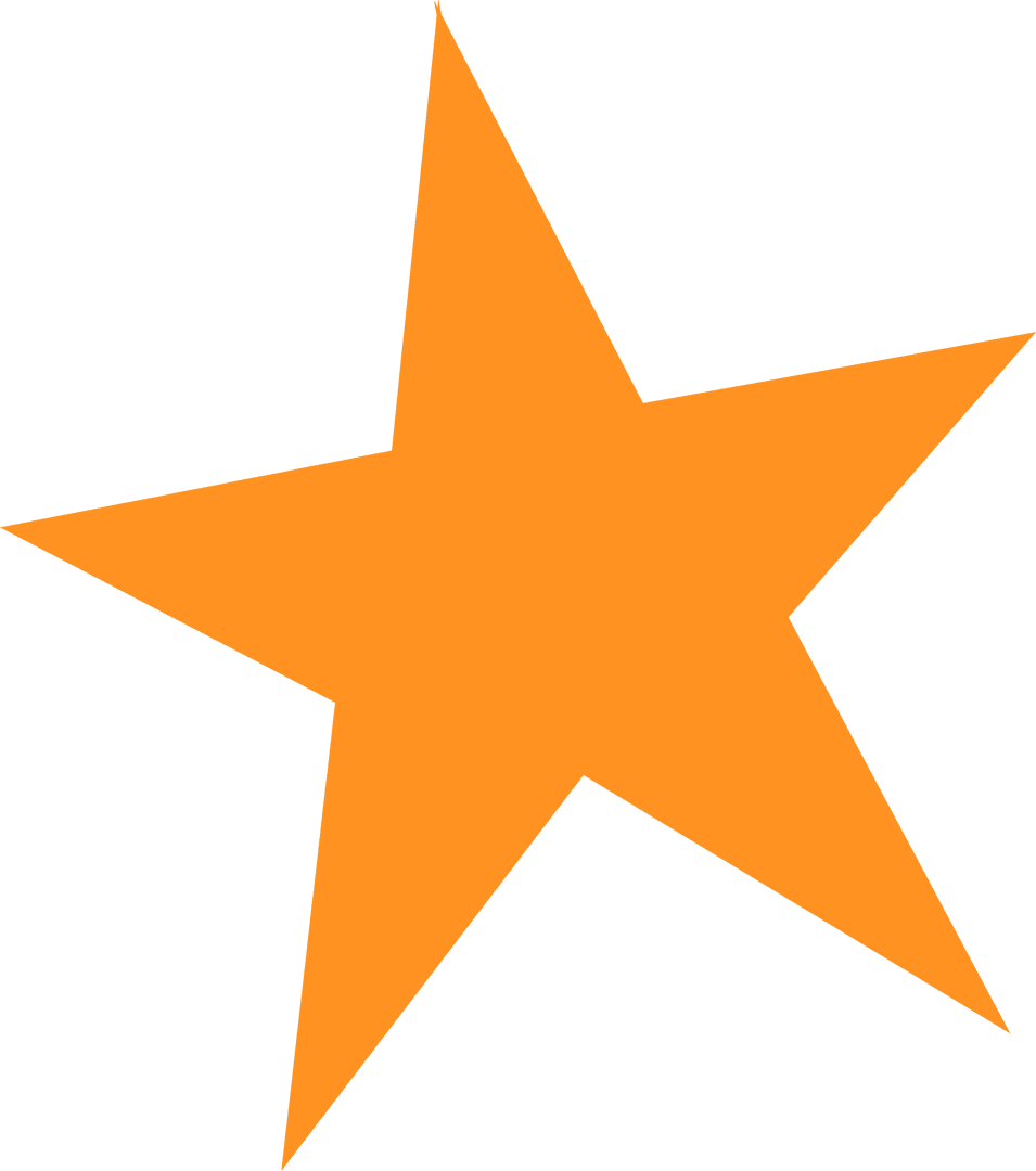 Orange Star Icon on Transparent Background for Design Projects