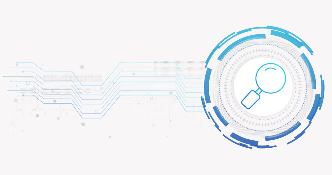Digital Security and Connectivity with Magnifying Glass Icon