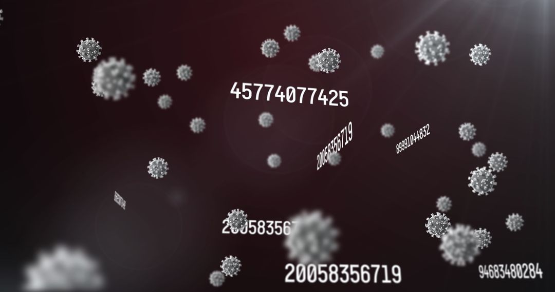 Floating Virus Cells with Dynamic Numbers on Dark Background