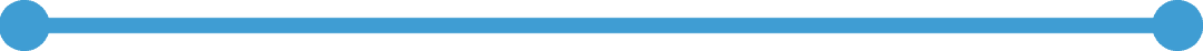 Blue horizontal line with dotted ends on transparent background