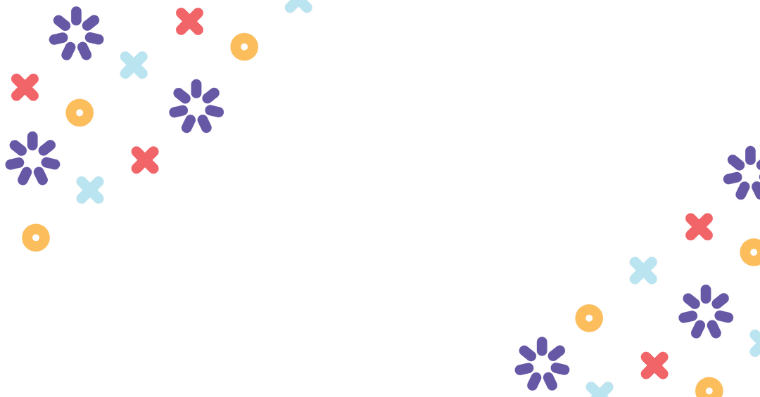 Colorful Abstract Floral Pattern on Transparent Background