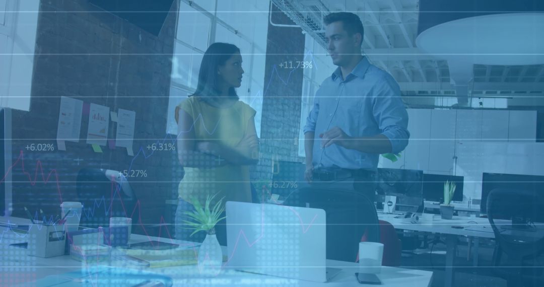 Professional Discussion in Modern Tech-Driven Office