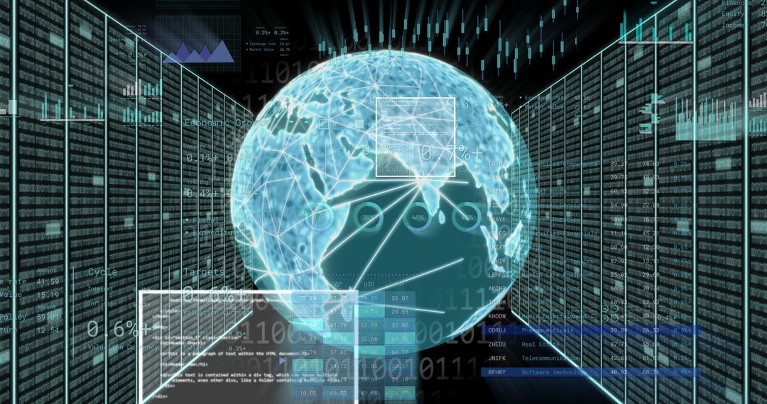 Global Data Network Visualization with Coding Elements