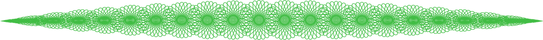Green Ornamental Line with Rosettes on Transparent Background