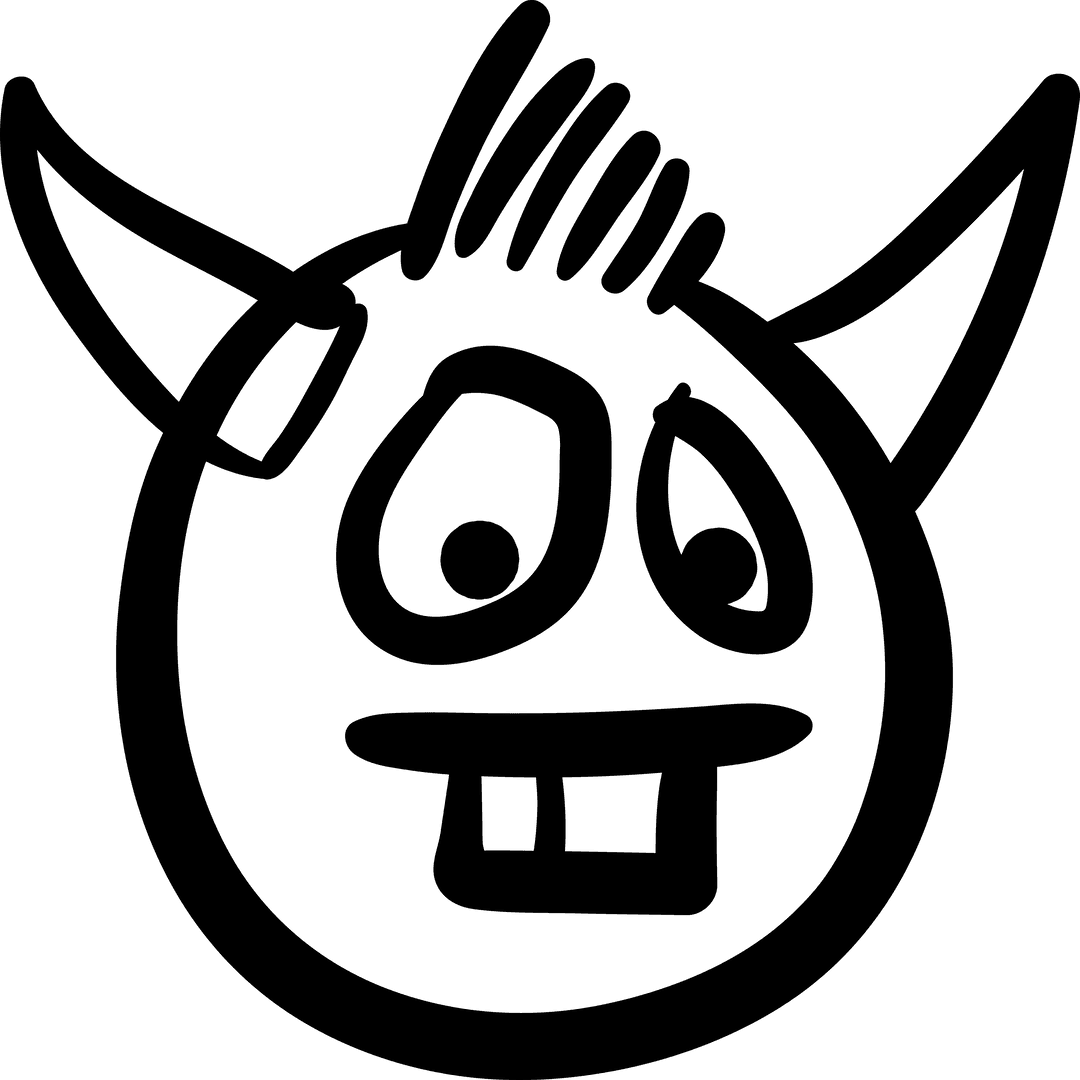 Transparent Silhouette of Evil Figure with Horns