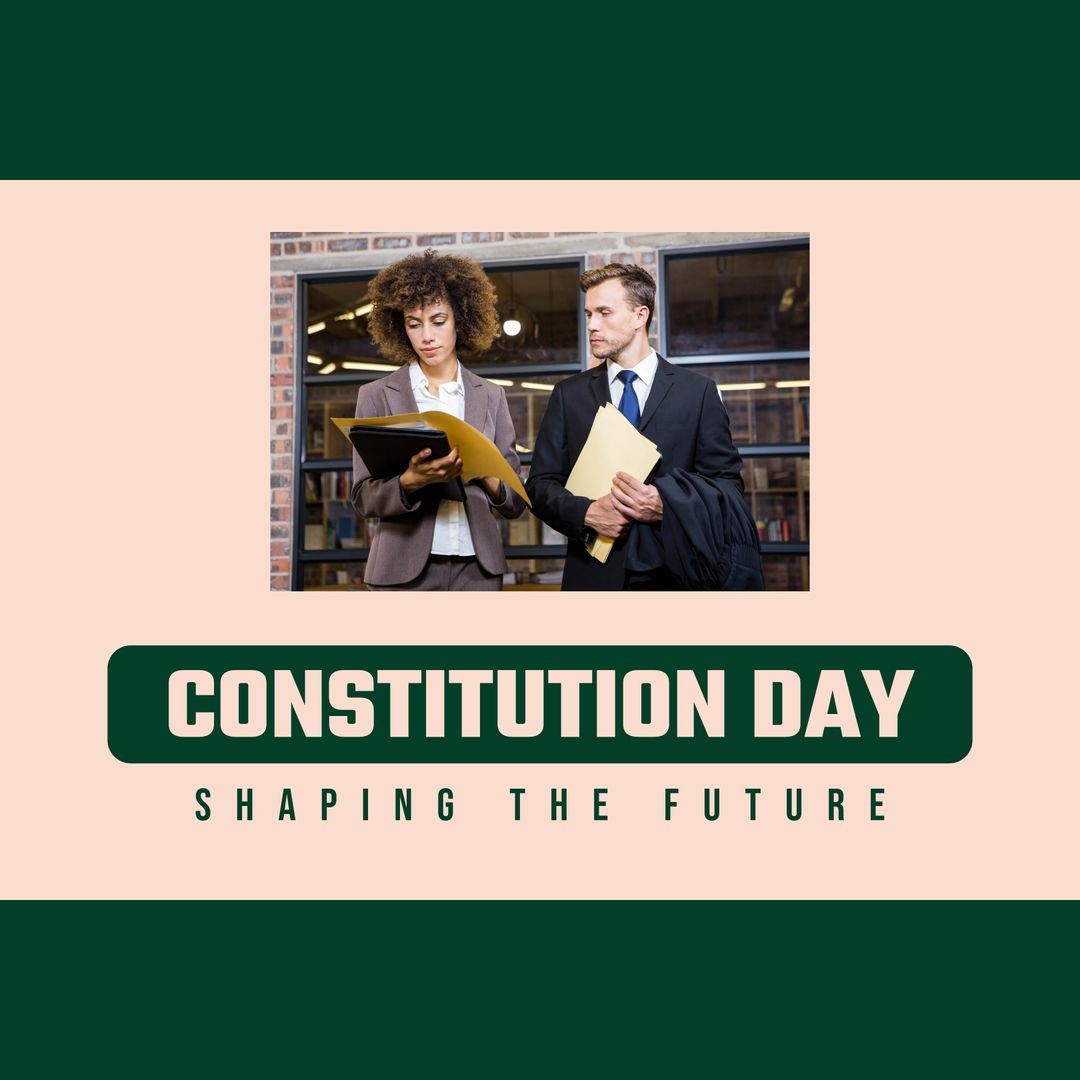 Diverse Professionals Celebrating Constitution Day with Documents