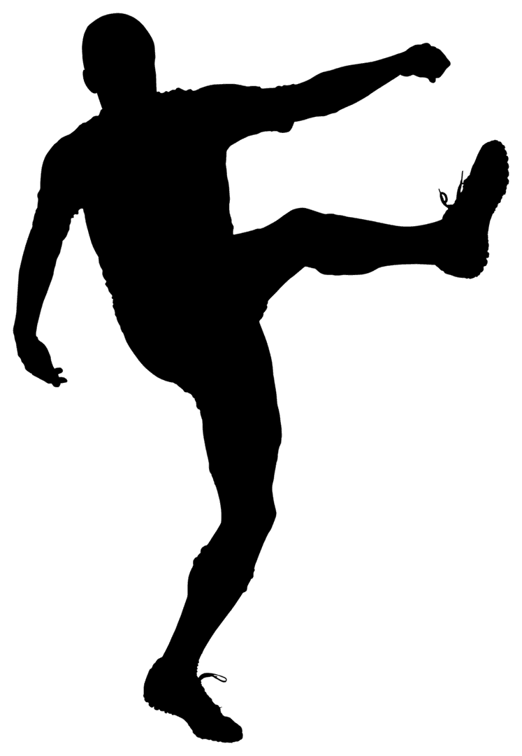 Soccer Player Kicking Ball on Transparent Background Vector Art