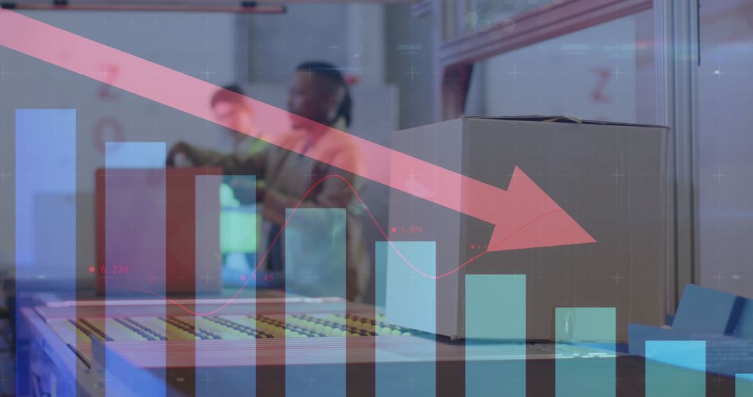 Warehouse Supply Chain with Downward Trend Visualization