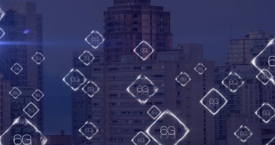 Future Cityscape with 6G Network Concept