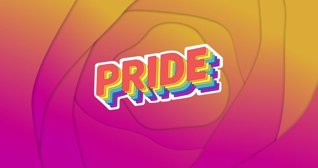 Vibrant Pride Text with Gradient Background
